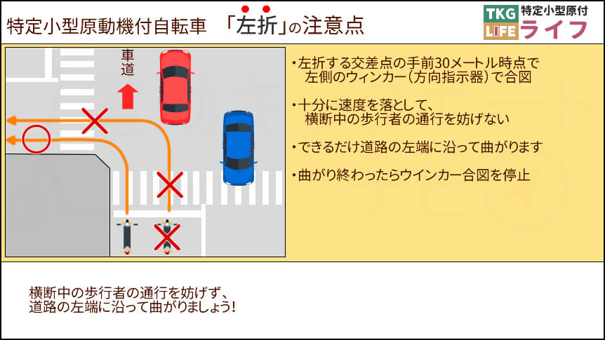 特定小型原付の交通ルール「左折」