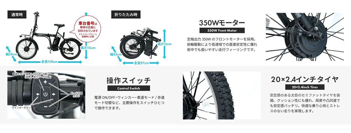 特定小型原付　PROVROS P-MCE20F詳細